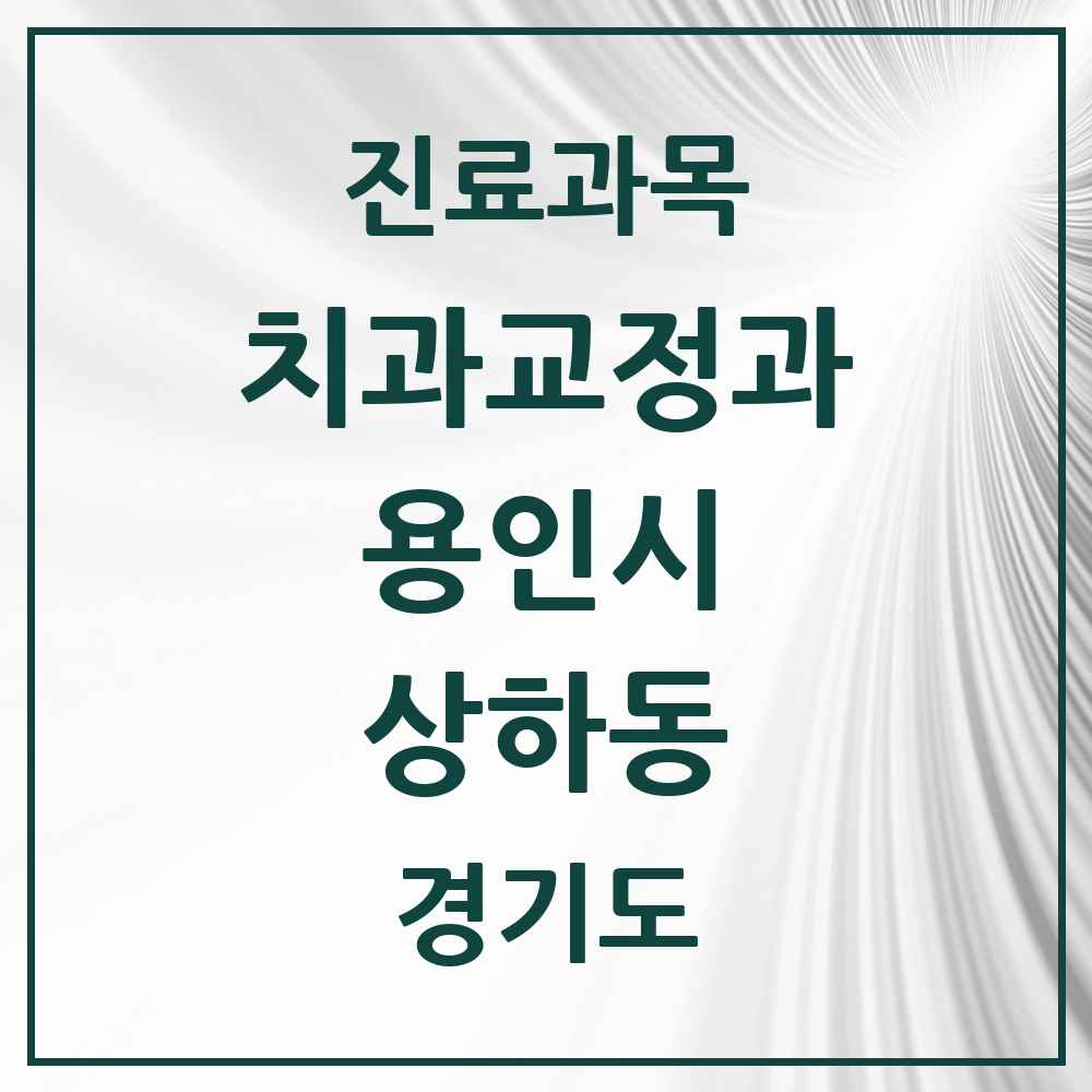 2025 경기도 용인시 상하동 교정치과 목록 2곳