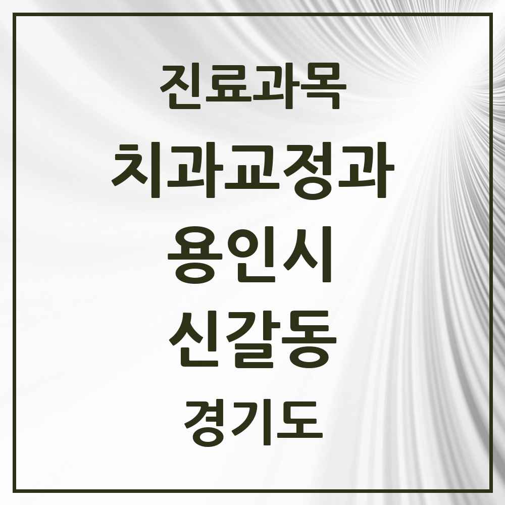 2025 경기도 용인시 신갈동 교정치과 목록 7곳