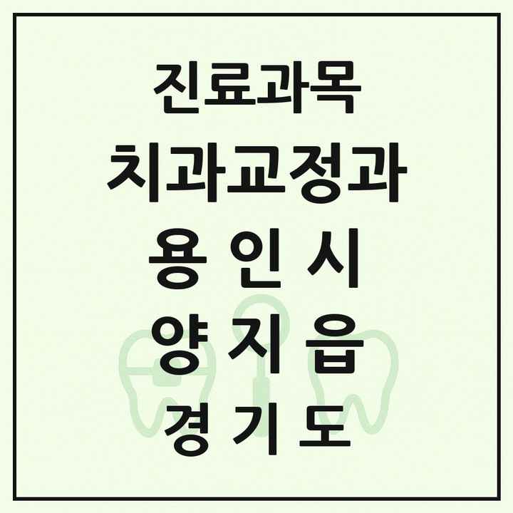 2026 경기도 용인시 양지읍 교정치과 목록 1곳