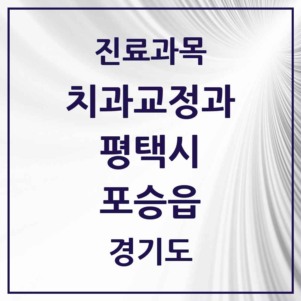 2025 경기도 평택시 포승읍 교정치과 목록 2곳