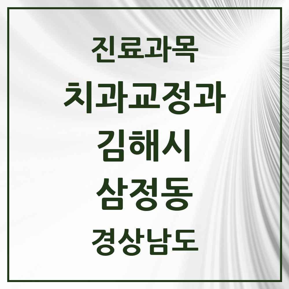 2025 경상남도 김해시 삼정동 교정치과 목록 2곳