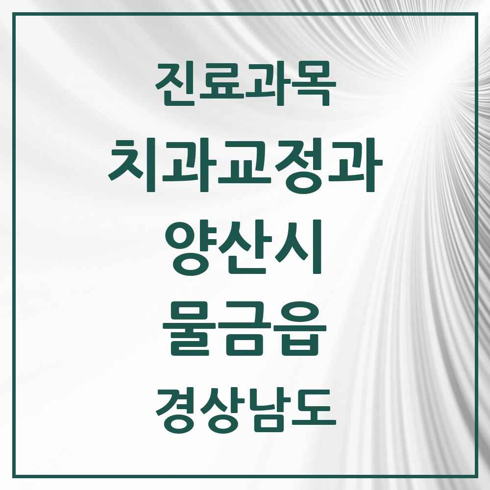 2025 경상남도 양산시 물금읍 교정치과 목록 24곳