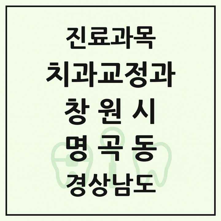 2026 경상남도 창원시 명곡동 교정치과 목록 1곳