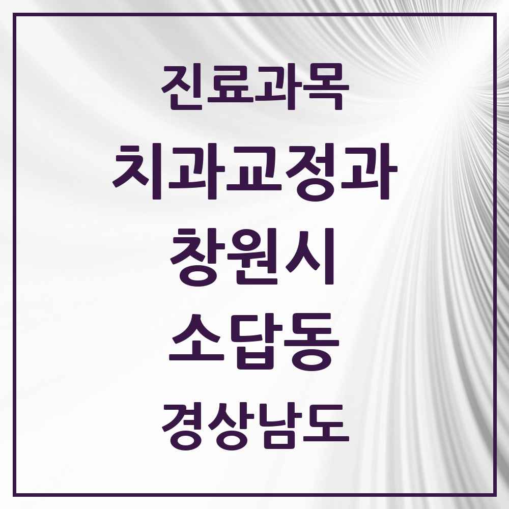 2025 경상남도 창원시 소답동 교정치과 목록 2곳