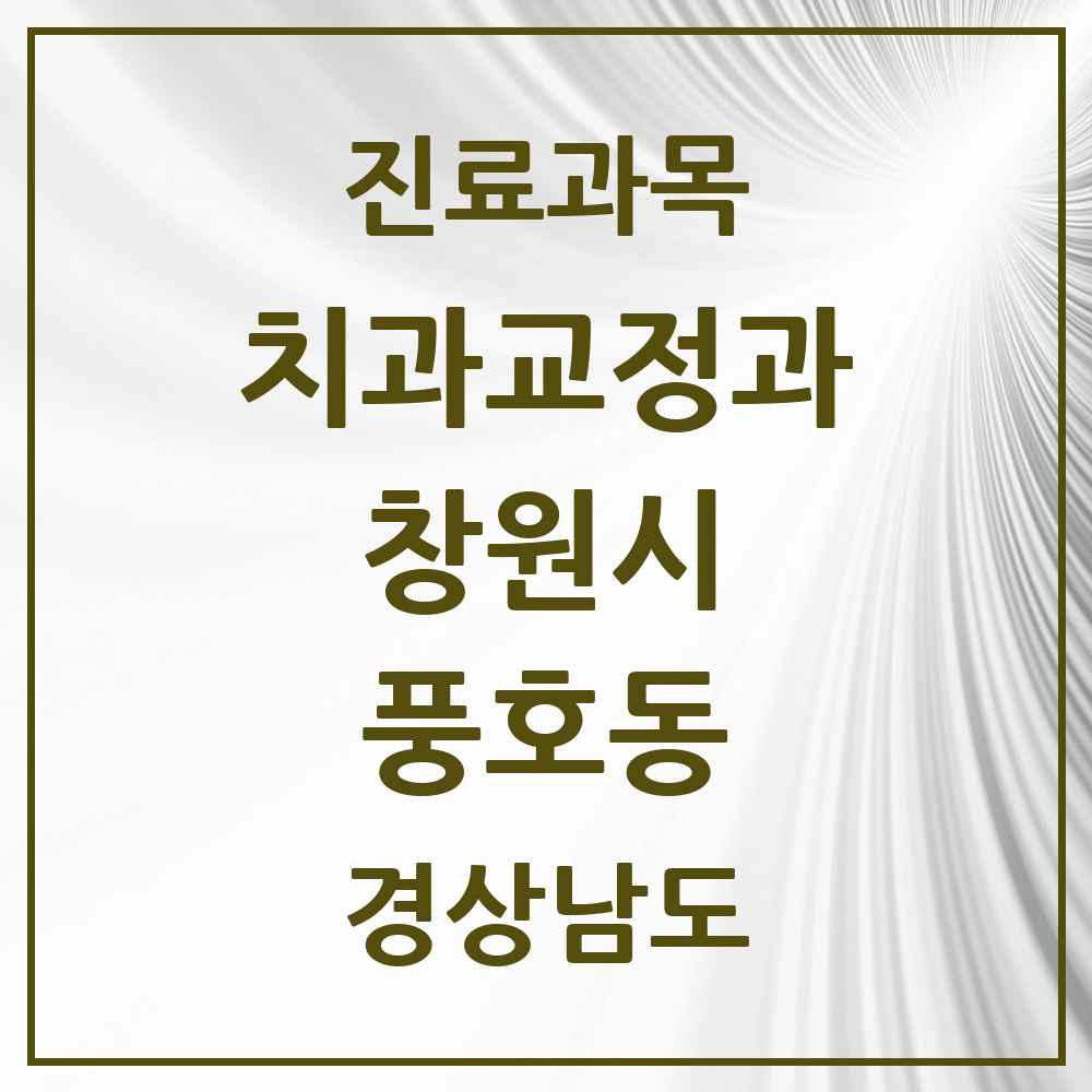 2025 경상남도 창원시 풍호동 교정치과 목록 1곳