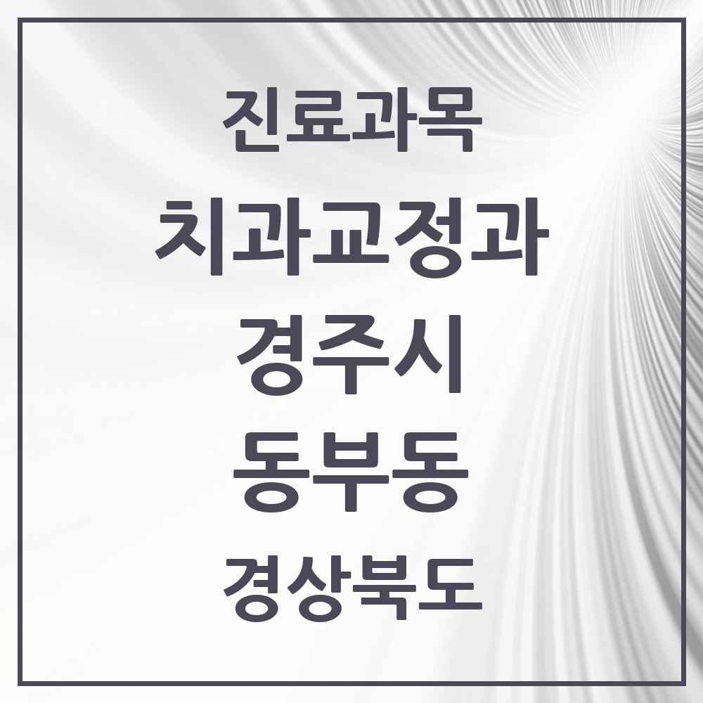 2025 경상북도 경주시 동부동 교정치과 목록 4곳