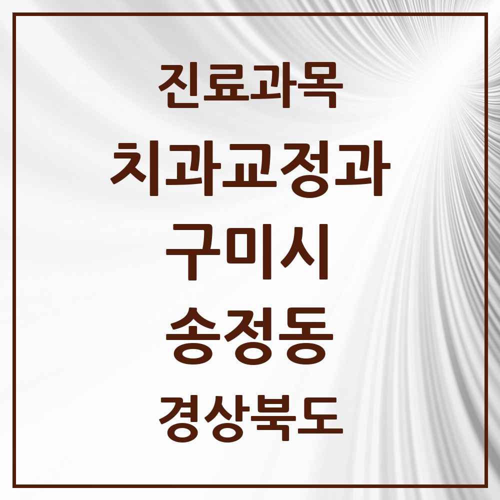 2025 경상북도 구미시 송정동 교정치과 목록 2곳