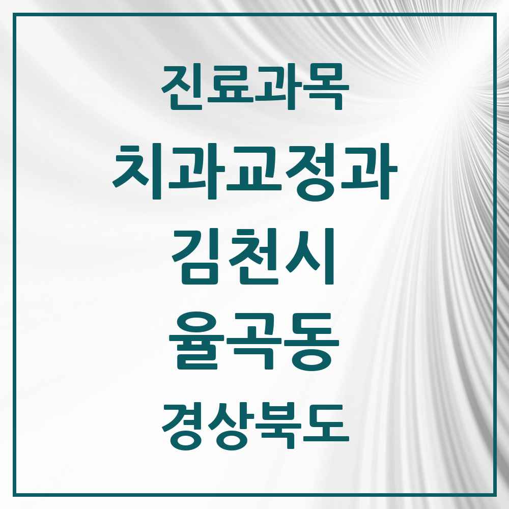 2025 경상북도 김천시 율곡동 교정치과 목록 4곳