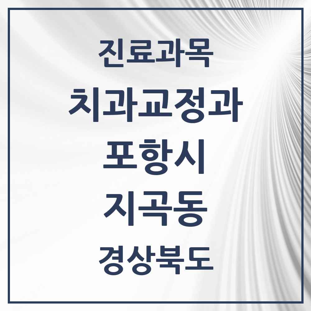 2025 경상북도 포항시 지곡동 교정치과 목록 1곳