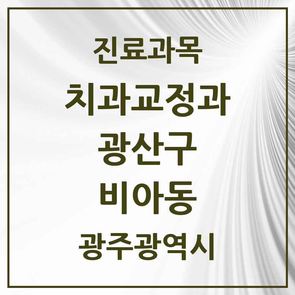 2025 광주광역시 광산구 비아동 교정치과 목록 1곳