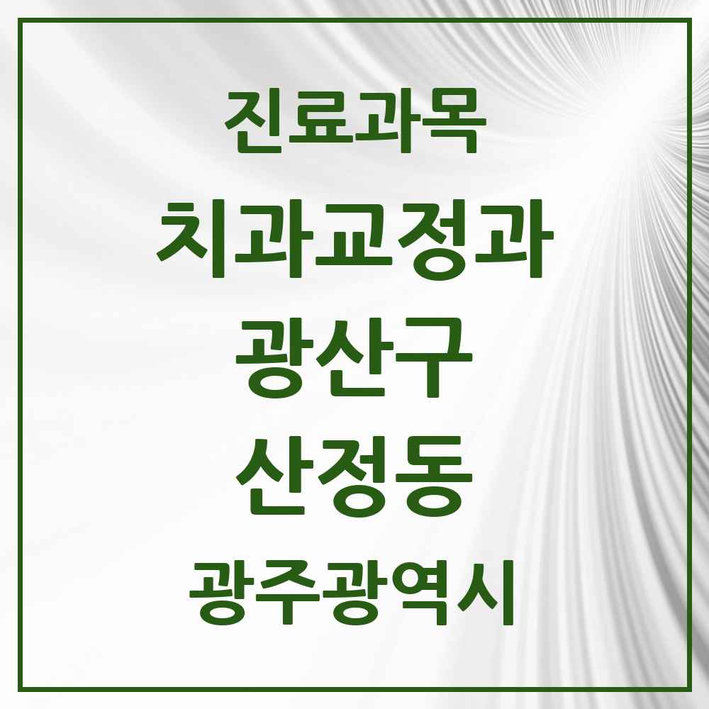 2025 광주광역시 광산구 산정동 교정치과 목록 1곳
