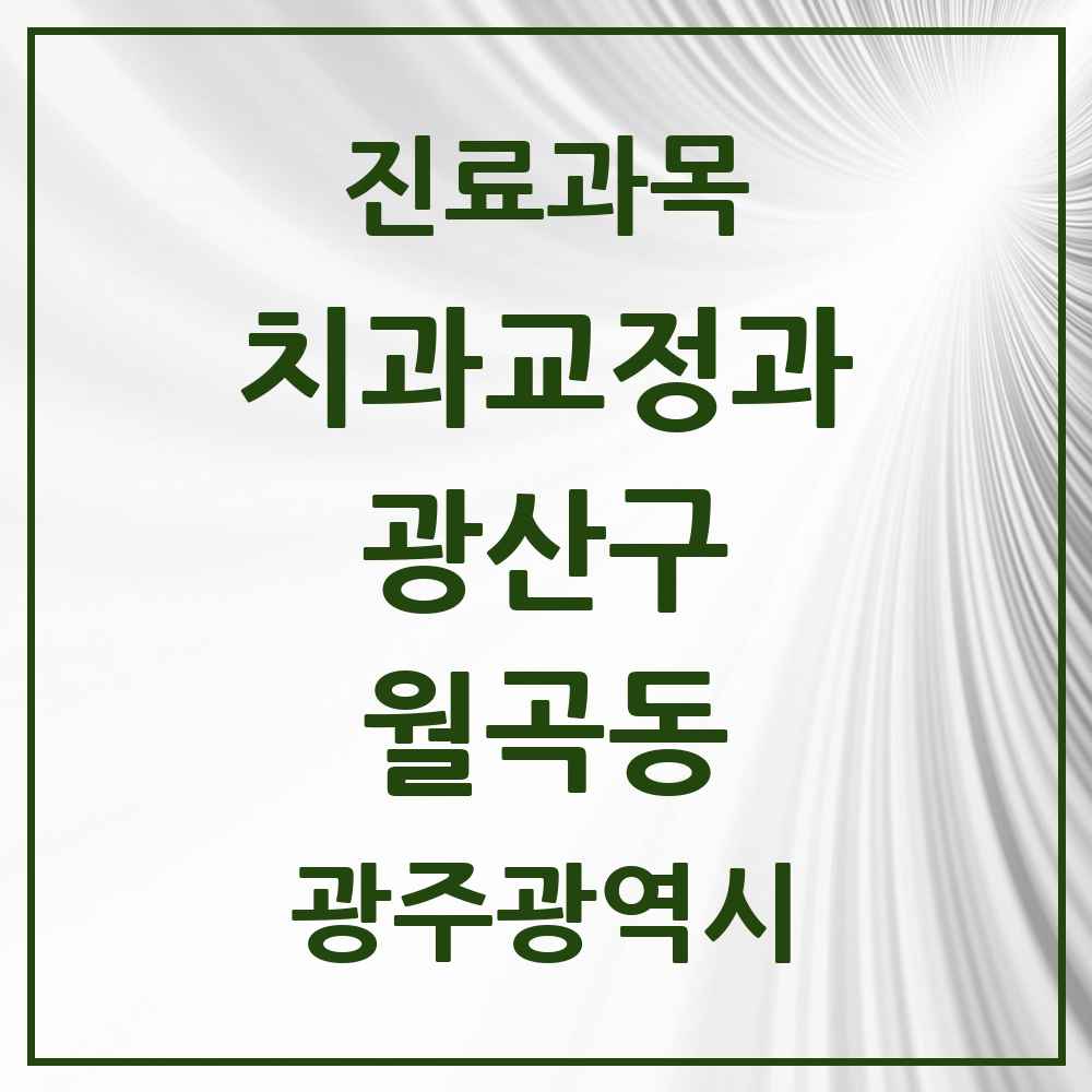 2025 광주광역시 광산구 월곡동 교정치과 목록 4곳