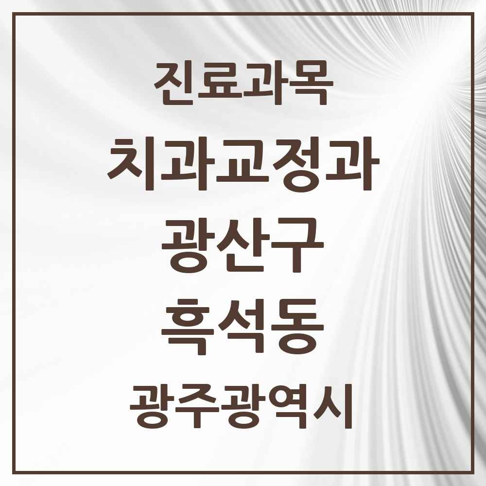 2025 광주광역시 광산구 흑석동 교정치과 목록 4곳