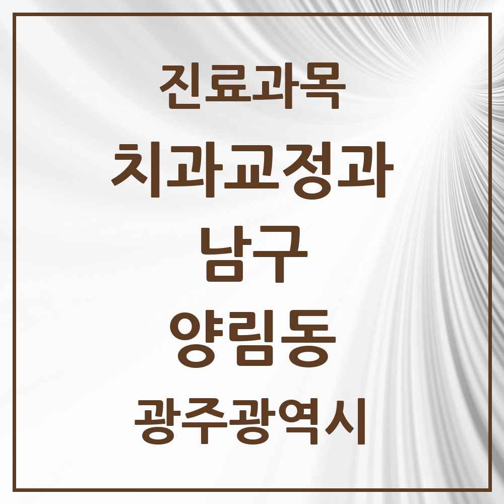 2025 광주광역시 남구 양림동 교정치과 목록 2곳