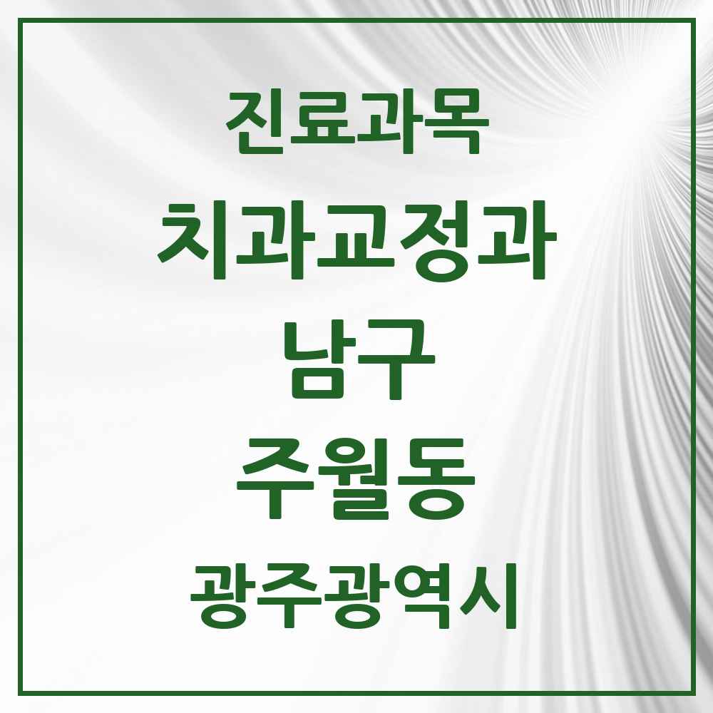 2025 광주광역시 남구 주월동 교정치과 목록 12곳