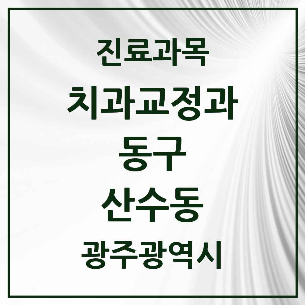 2025 산수동 교정치과 모음 4곳 | 광주광역시 동구 추천 리스트