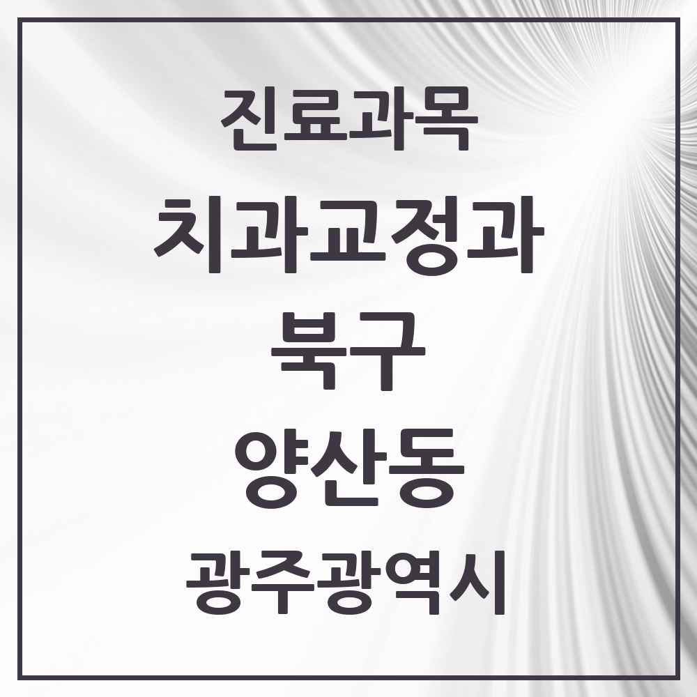 2025 광주광역시 북구 양산동 교정치과 목록 8곳
