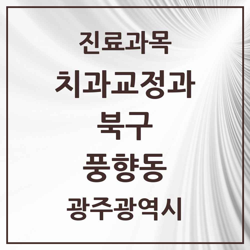 2025 광주광역시 북구 풍향동 교정치과 목록 4곳