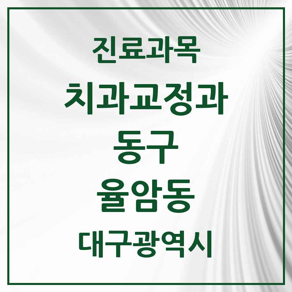 2025 대구광역시 동구 율암동 교정치과 목록 1곳