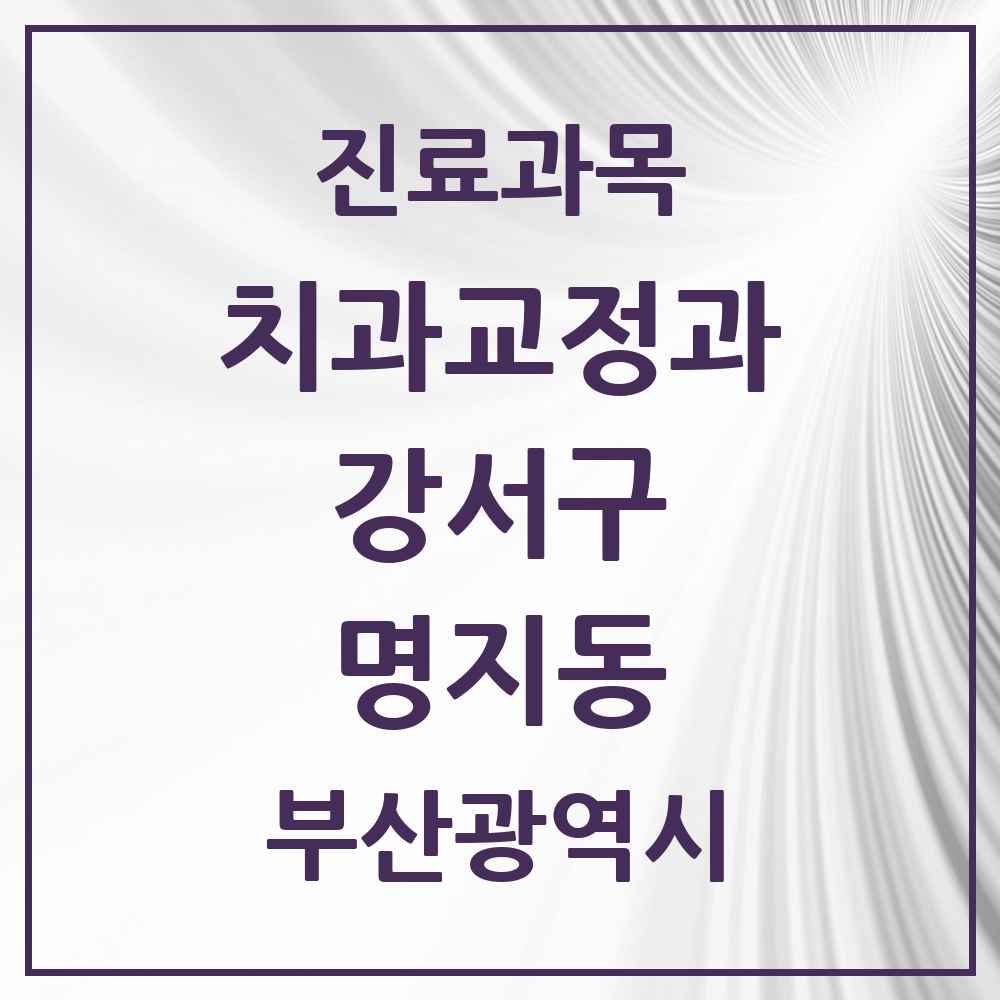 2025 부산광역시 강서구 명지동 교정치과 목록 19곳