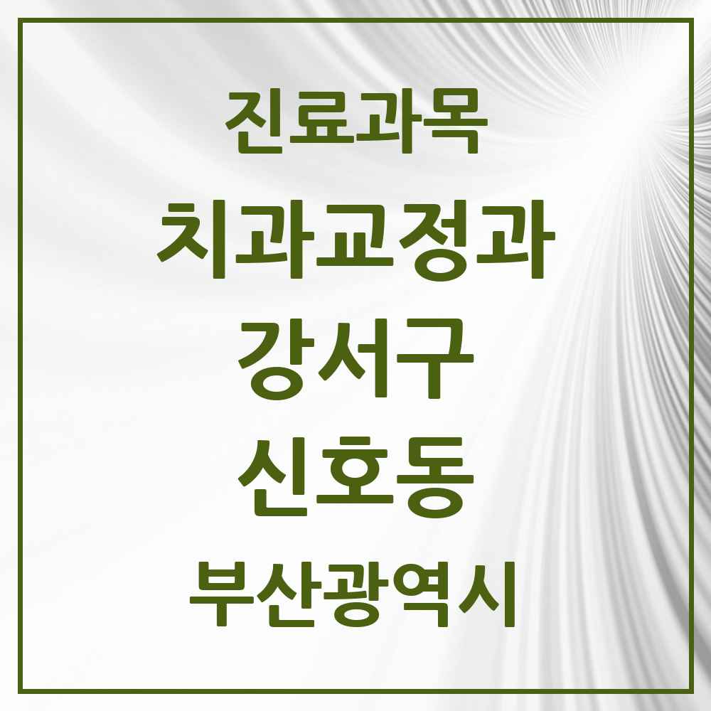 2025 부산광역시 강서구 신호동 교정치과 목록 1곳