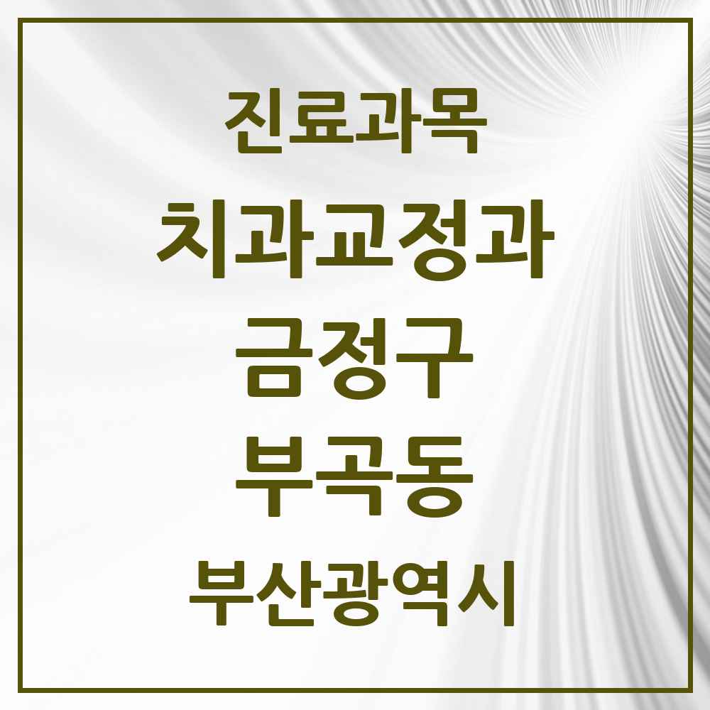 2025 부산광역시 금정구 부곡동 교정치과 목록 3곳