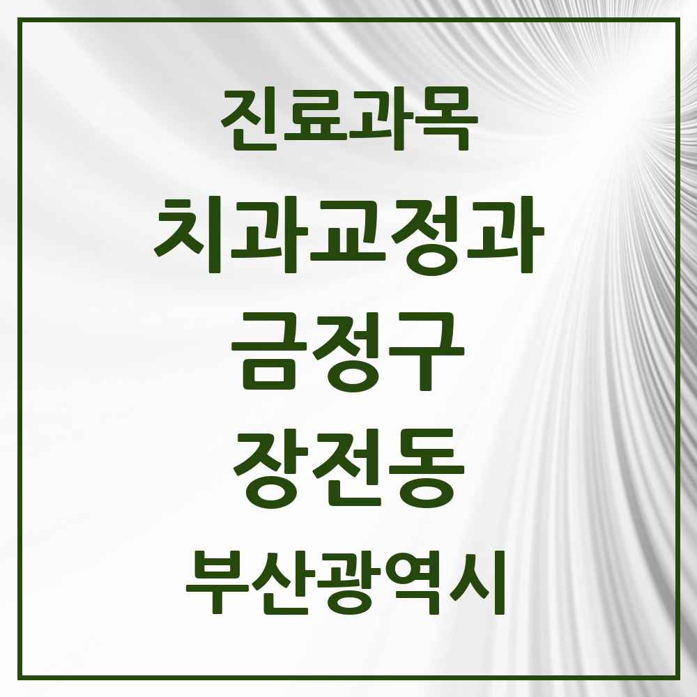 2025 부산광역시 금정구 장전동 교정치과 목록 3곳