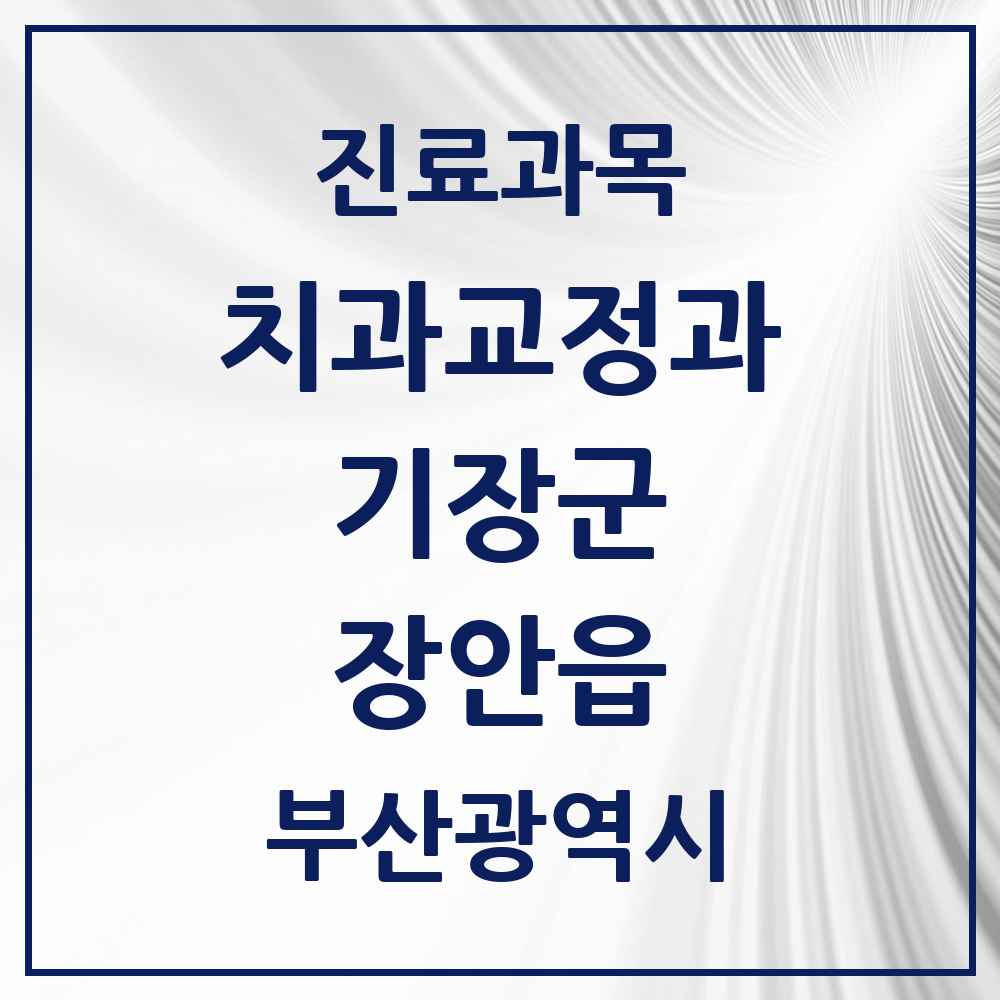 2025 부산광역시 기장군 장안읍 교정치과 목록 2곳