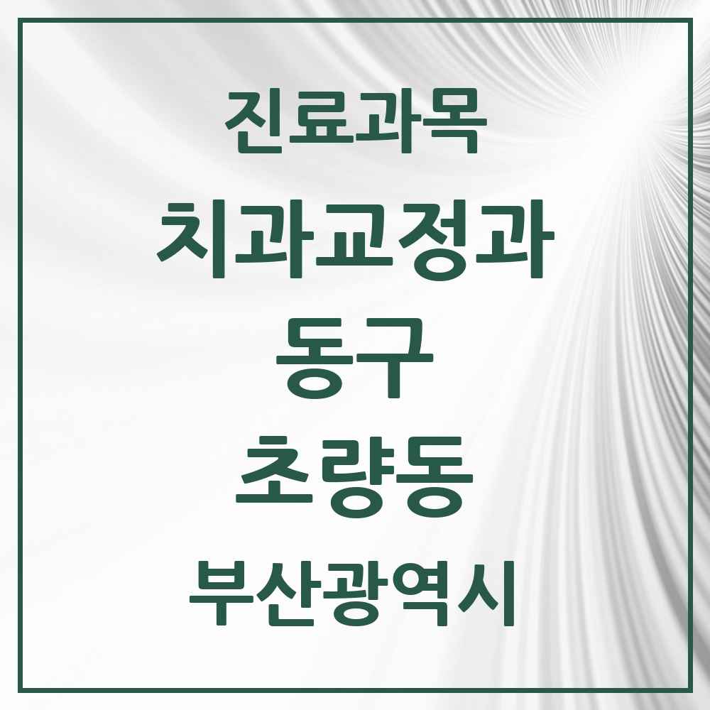 2025 부산광역시 동구 초량동 교정치과 목록 4곳
