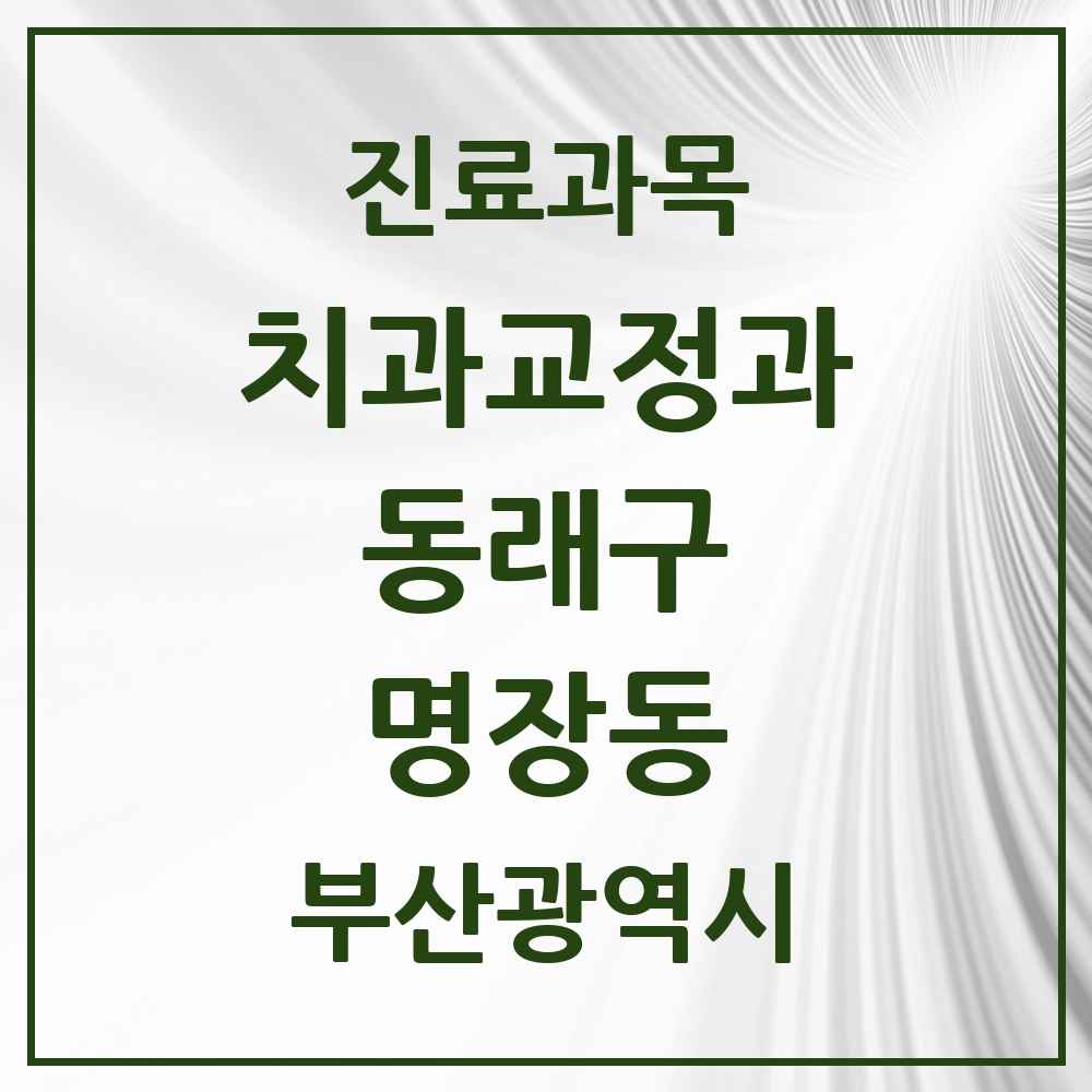 2025 부산광역시 동래구 명장동 교정치과 목록 2곳