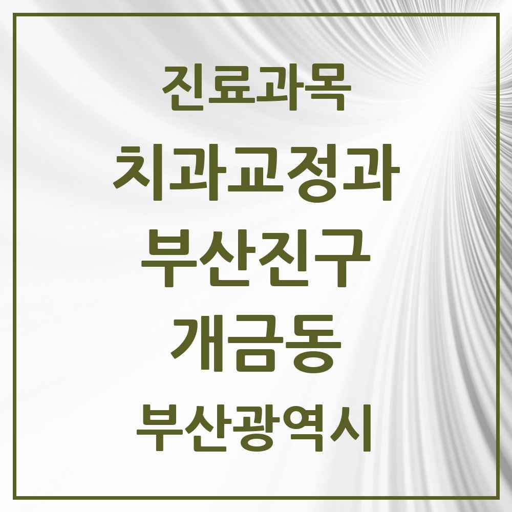 2025 부산광역시 부산진구 개금동 교정치과 목록 8곳
