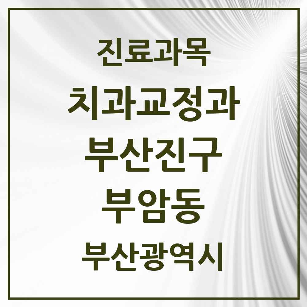 2025 부산광역시 부산진구 부암동 교정치과 목록 2곳