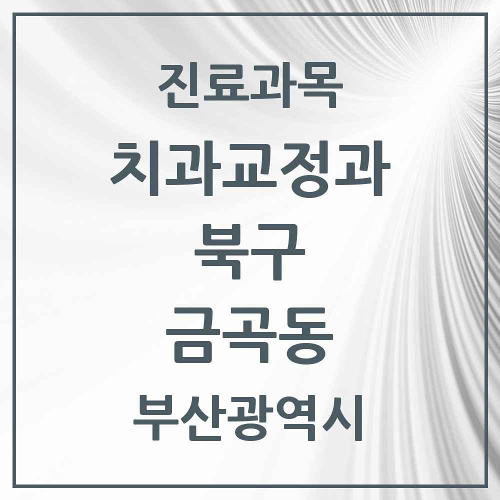 2025 부산광역시 북구 금곡동 교정치과 목록 2곳