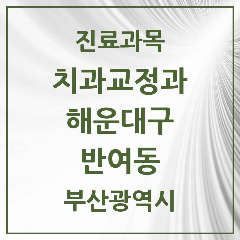 2025 부산광역시 해운대구 반여동 교정치과 목록 6곳