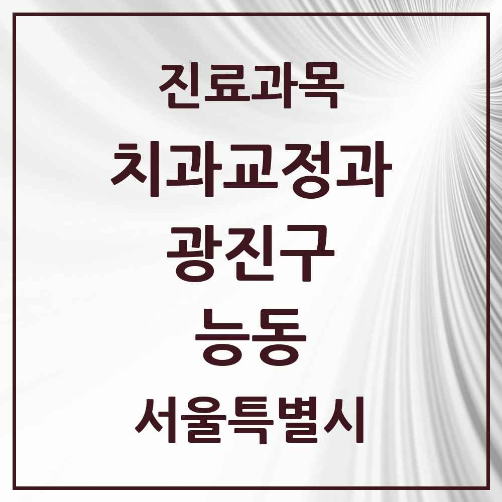 2025 서울특별시 광진구 능동 교정치과 목록 4곳