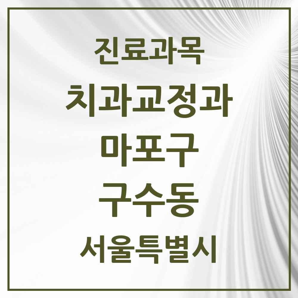 2025 서울특별시 마포구 구수동 교정치과 목록 2곳