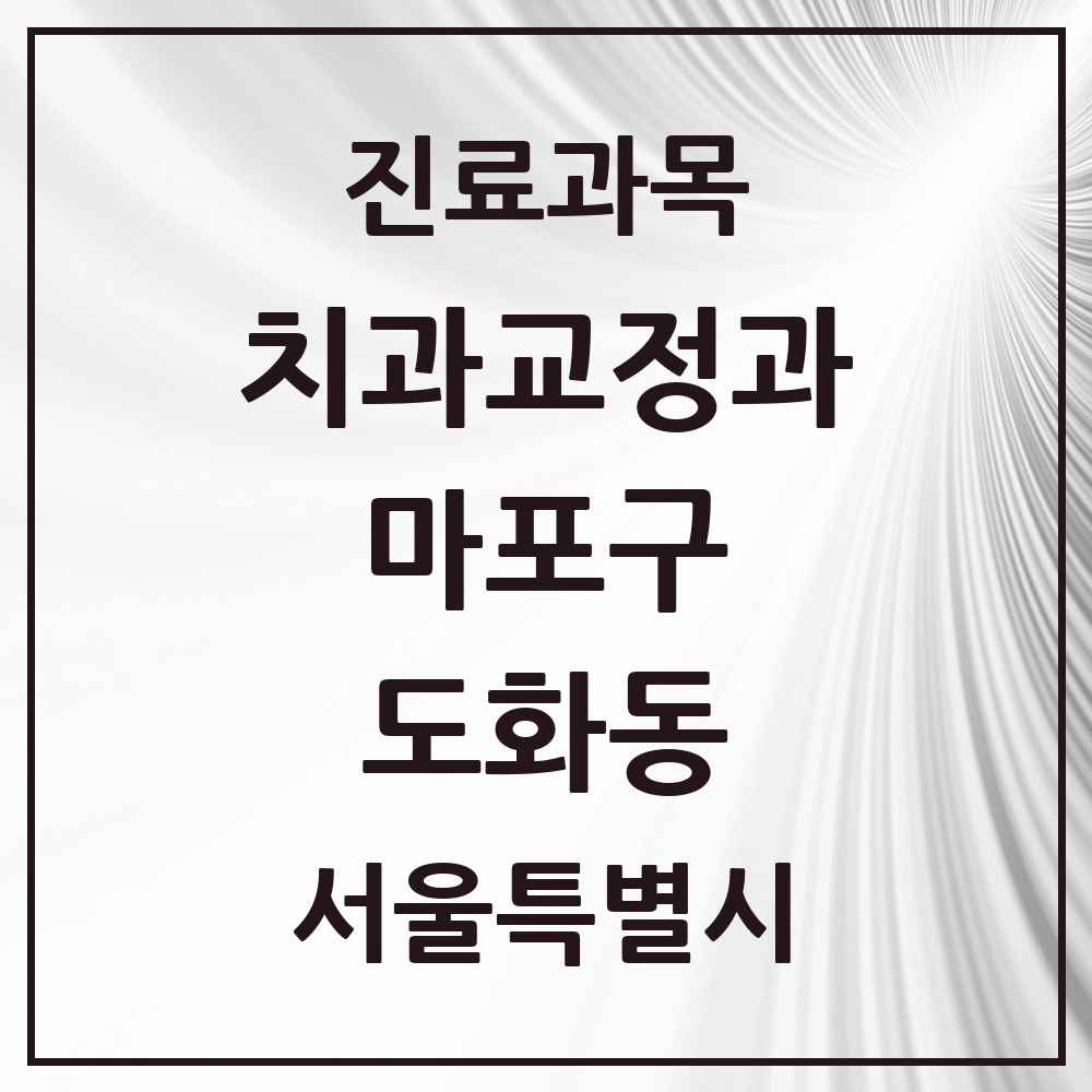 2025 서울특별시 마포구 도화동 교정치과 목록 22곳