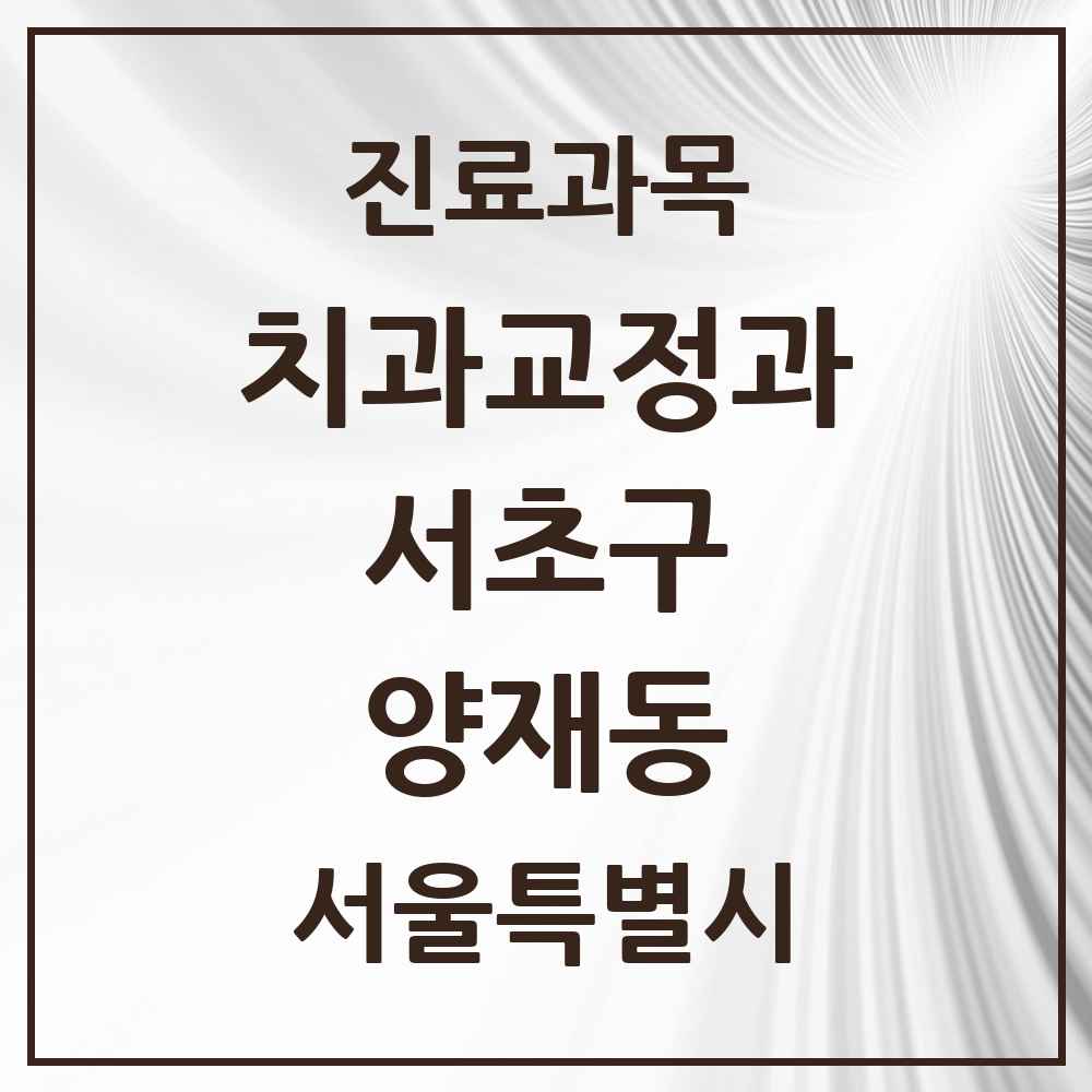 2025 서울특별시 서초구 양재동 교정치과 목록 18곳