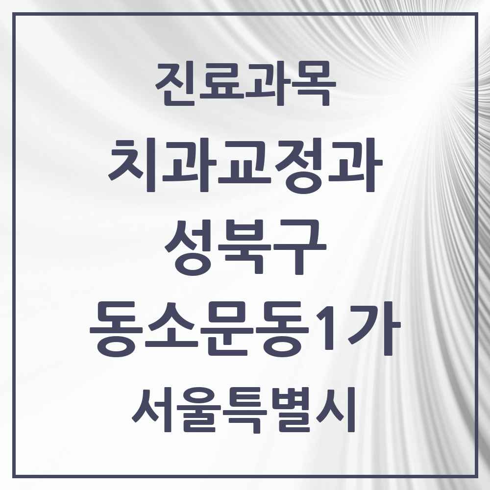 2025 서울특별시 성북구 동소문동1가 교정치과 목록 6곳