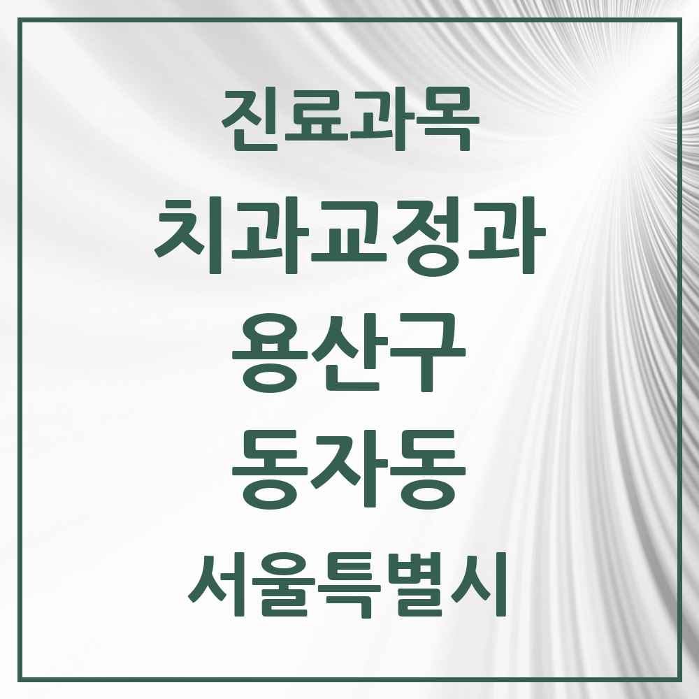 2025 서울특별시 용산구 동자동 교정치과 목록 2곳