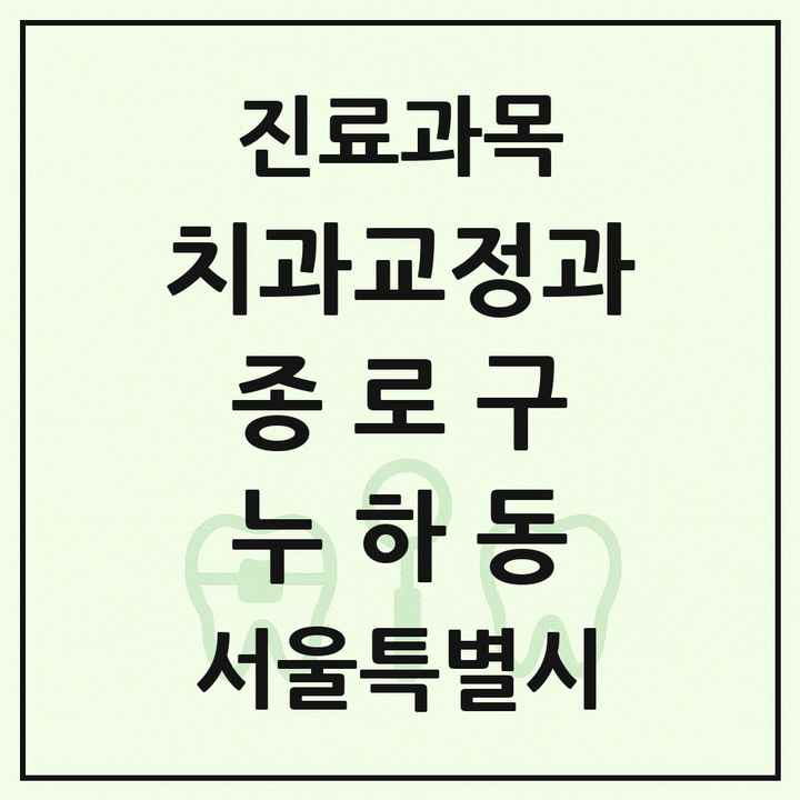 2026 서울특별시 종로구 누하동 교정치과 목록 1곳