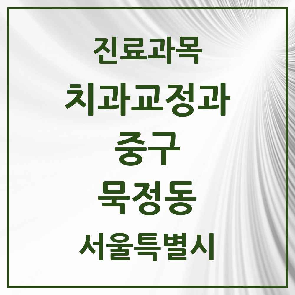 2025 서울특별시 중구 묵정동 교정치과 목록 2곳