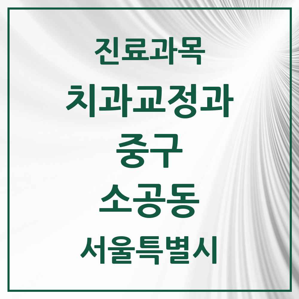 2025 서울특별시 중구 소공동 교정치과 목록 1곳