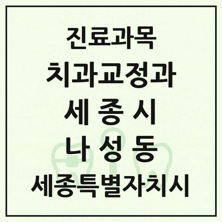 2026 세종특별자치시 세종시 나성동 교정치과 목록 10곳