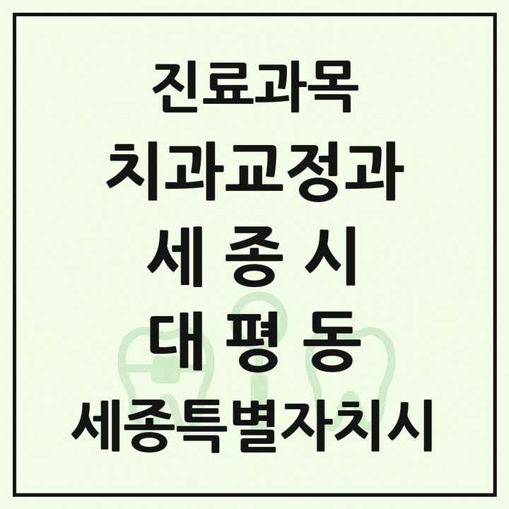 2026 세종특별자치시 세종시 대평동 교정치과 목록 4곳