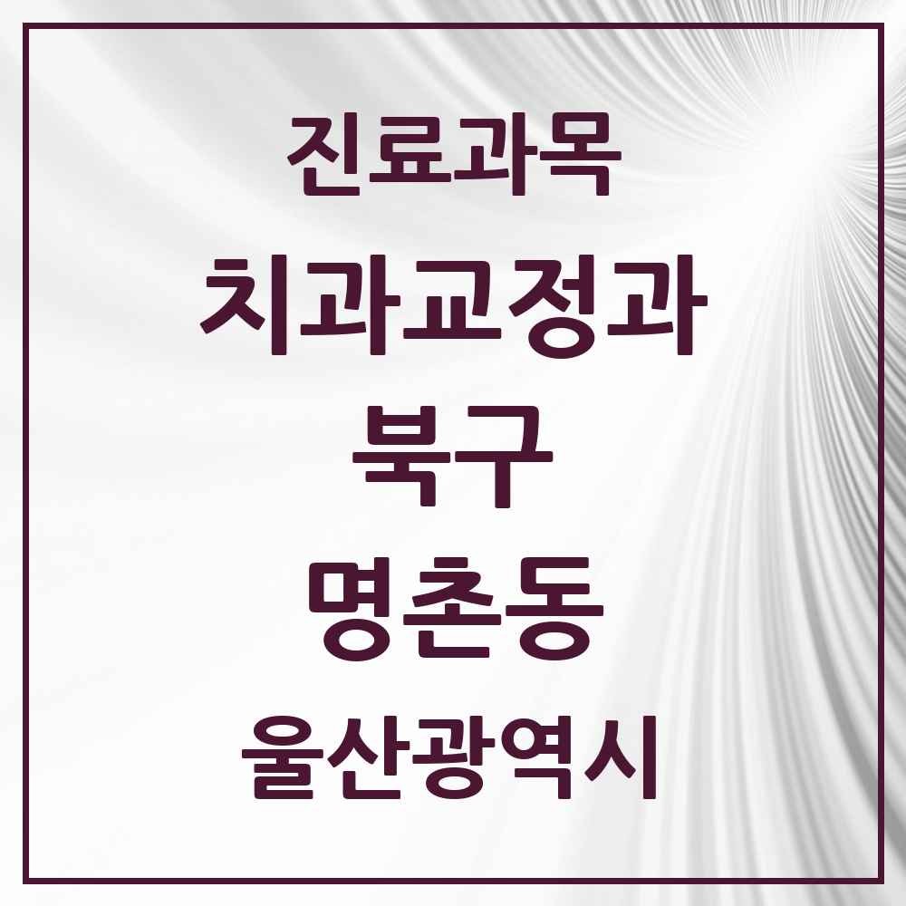 2025 명촌동 교정치과 모음 1곳 | 울산광역시 북구 추천 리스트