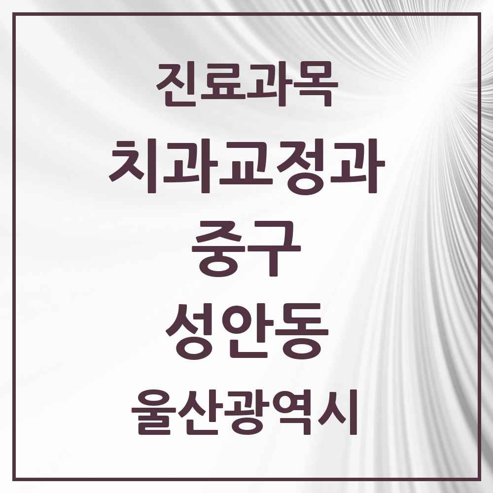 2025 성안동 교정치과 모음 1곳 | 울산광역시 중구 추천 리스트