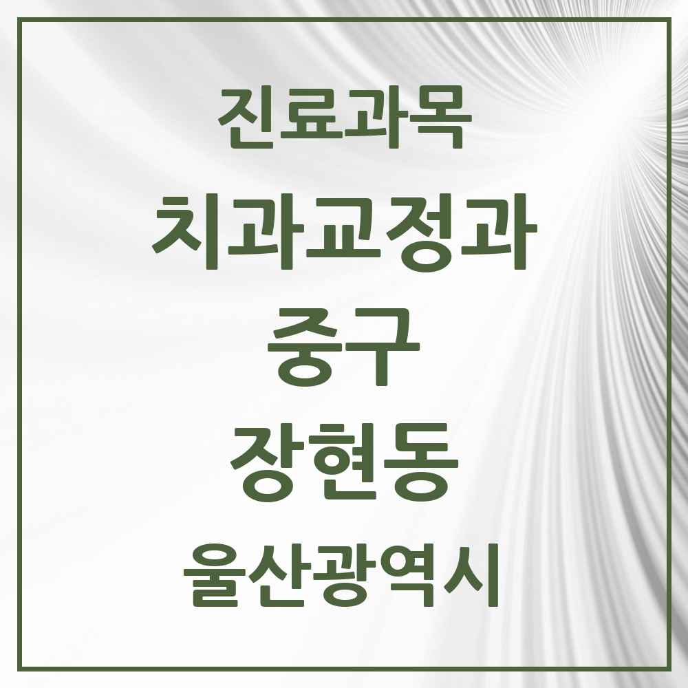 2025 울산광역시 중구 장현동 교정치과 목록 1곳