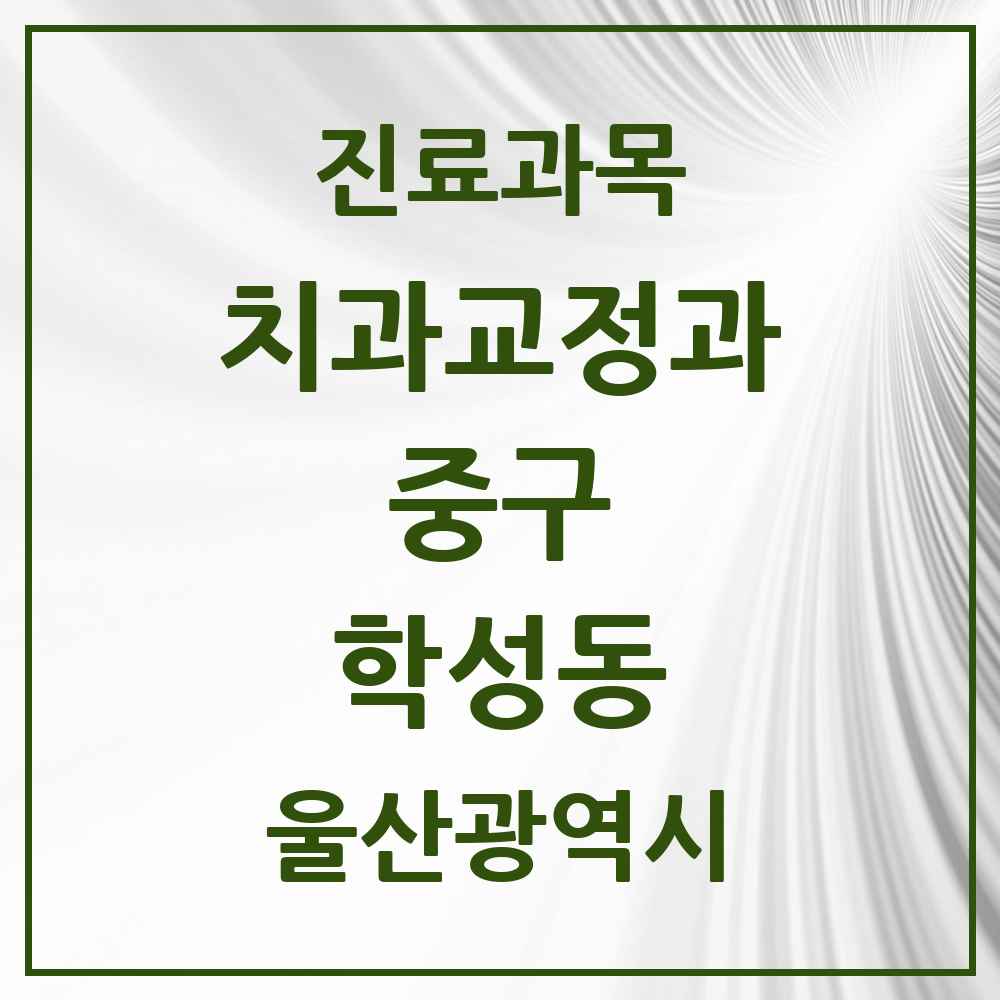 2025 울산광역시 중구 학성동 교정치과 목록 1곳