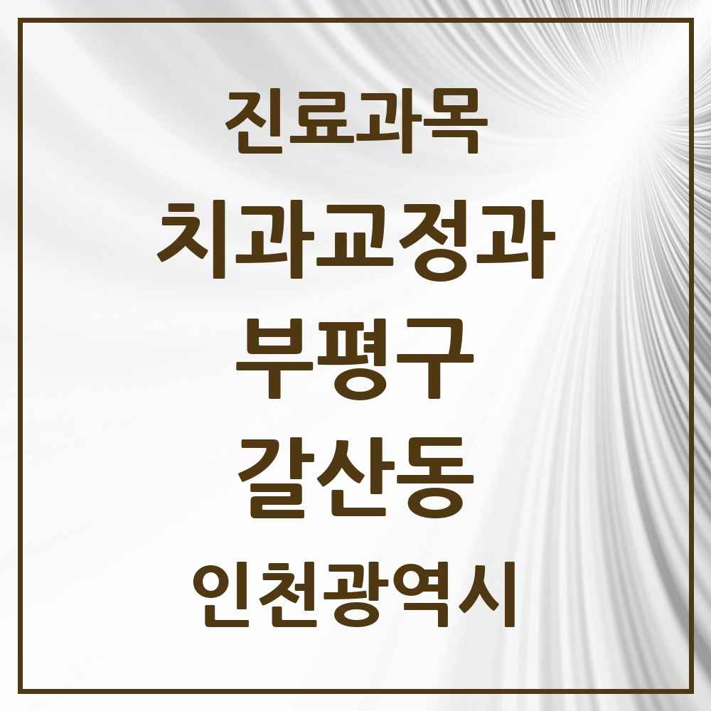 2025 인천광역시 부평구 갈산동 교정치과 목록 2곳